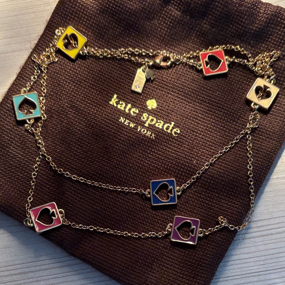 Vintage Kate Spade Gold Multicolored Long Strand -Preowned